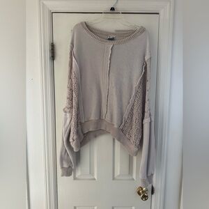 ARULA Women's Cream Lace Detail Sweater